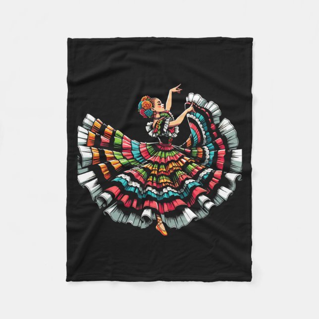 Ballet Folklorico-dansare Mexiko Traditionell Fleecefilt (Framsidan)
