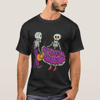 Ballet Folloresco Skeleton Sugar Skull Dia de Los T Shirt