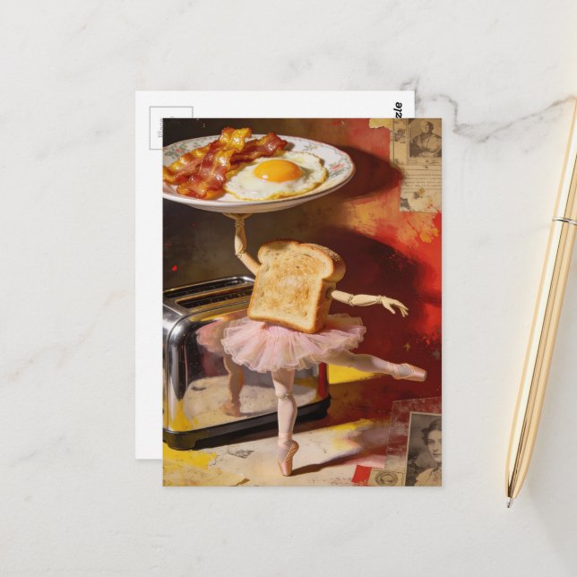 ballet for breakfast surreal vykort (Fram/Back In Situ)