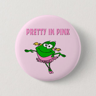 Ballet Frog Söt i Rosa Knapp