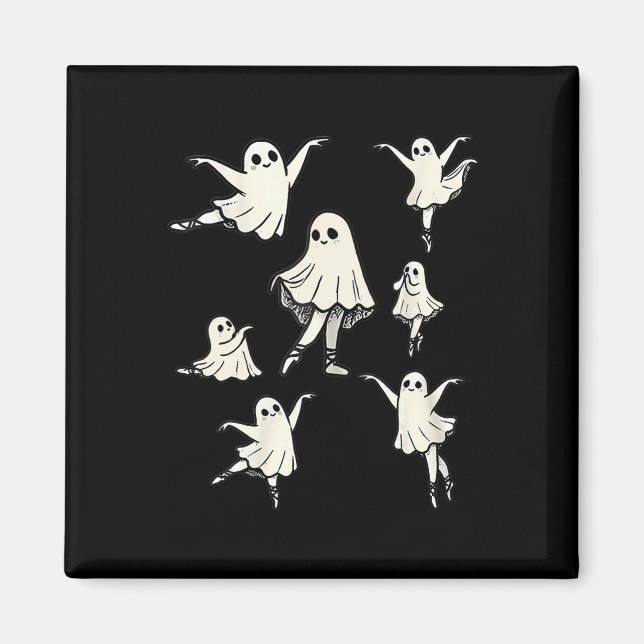 Ballet Ghost Ballet Dancer Spooky Dance Teacher Ha Magnet (Framsidan)