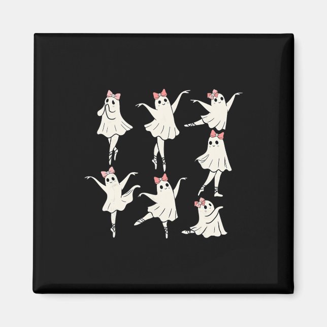 Ballet Ghost Ballet Dancer Spooky Dance Teacher Ha Magnet (Framsidan)