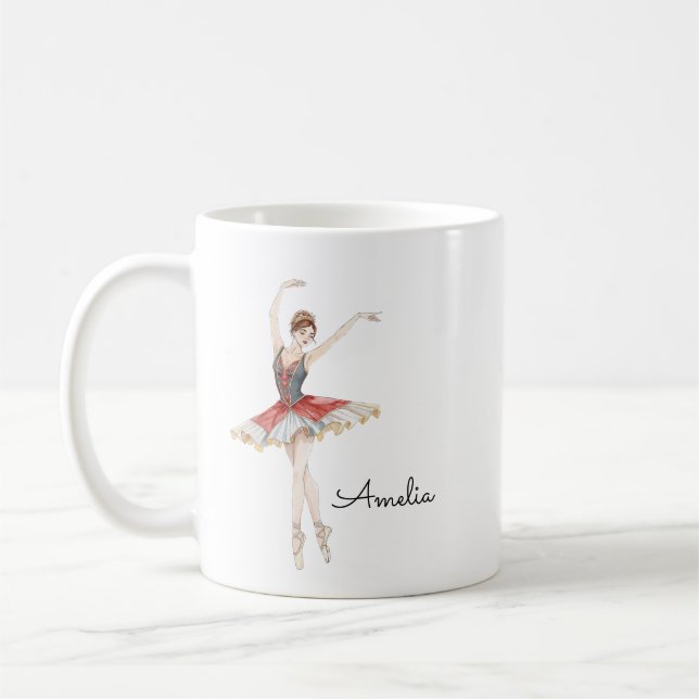 Ballet Girl Personlig Kaffemugg (Vänster)