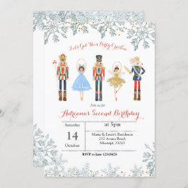 Ballet Glitter Silver, födelsedag Inbjudan Nutcrac