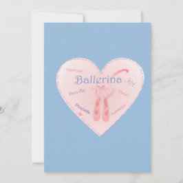 Ballet Heart med pointe-skor och termer Inbjudningar