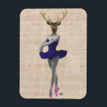 Ballet Hjort i blått Magnet<br><div class="desc">Ballet Hjort i Blue by Fab Funky. Har en hjort ballerina. | 190812D</div>