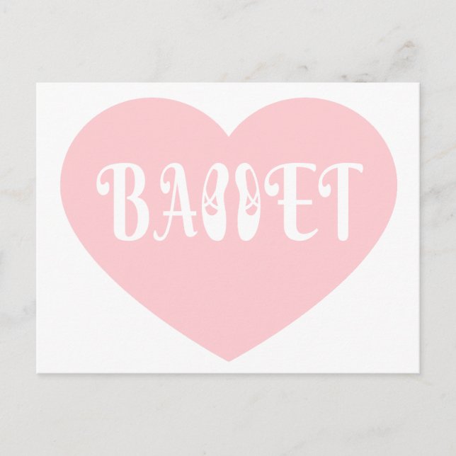 Ballet Kärlek Dance Personalize Ctomizeus Vykort (Framsida)