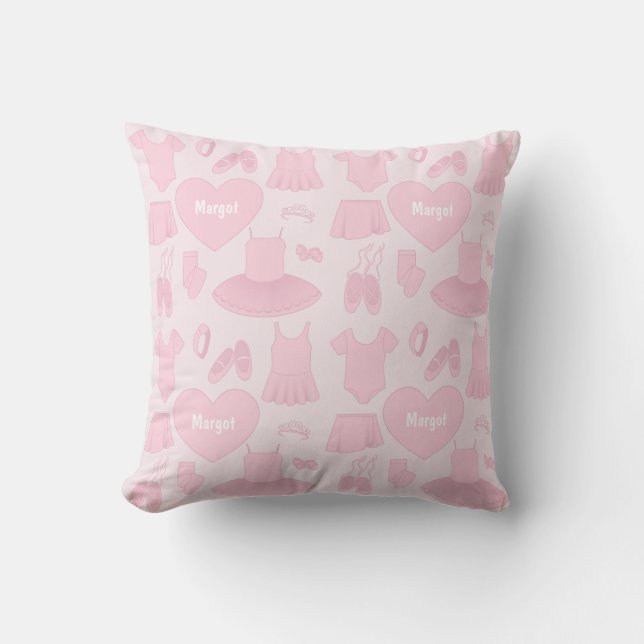 Ballet Kläder Mönster Pillow - Rosa Bakgrund Kudde (Framsida)
