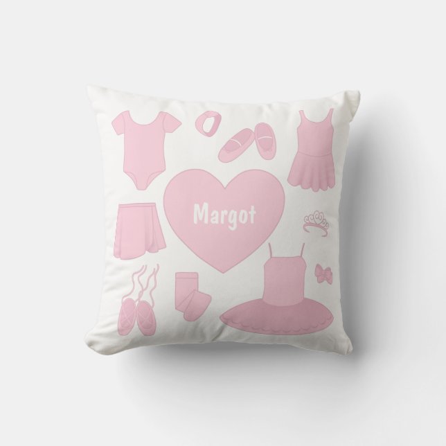 Ballet Kläder Pillow - Vit bakgrund Kudde (Framsida)