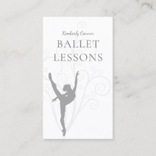 Ballet Lessons Grått Ballerina Affärskort Visitkort