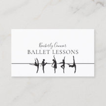 Ballet Lessons Simple White Affärskort