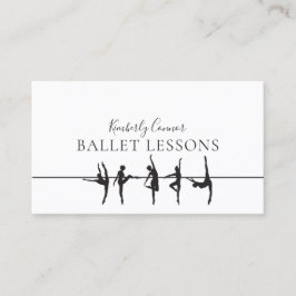 Ballet Lessons Simple White Affärskort Visitkort