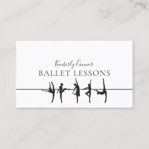 Ballet Lessons Simple White Affärskort Visitkort