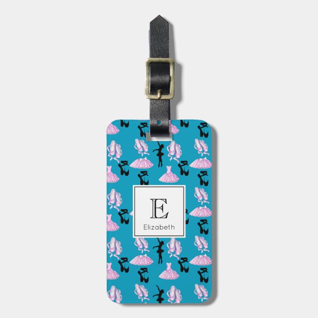 Ballet Mönster med Dance Attire och Ballerina Bagagebricka (Vertikal Framsida)