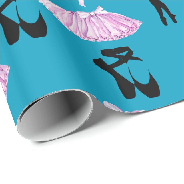 Ballet Mönster med Dance Attire och Ballerina Presentpapper (Rullad Hörn)