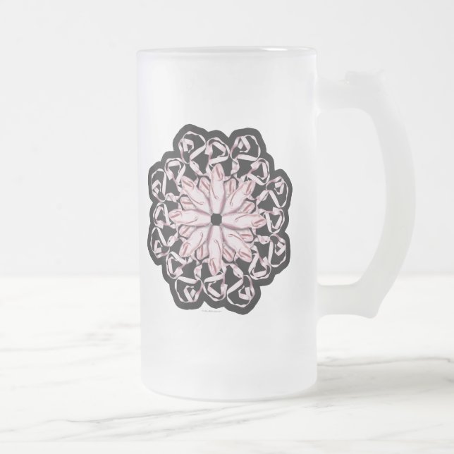 Ballet Mönster (rosa) Frosted Glass Beer Mugg (Höger)