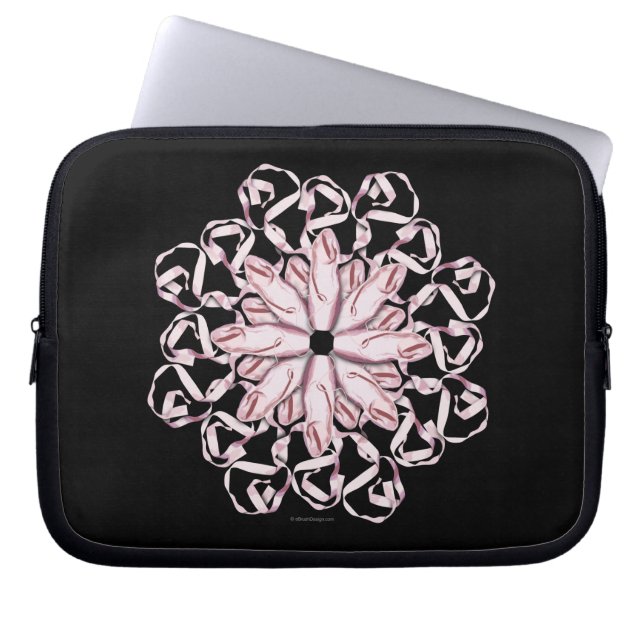 Ballet Mönster (rosa) Laptop Fodral (Framsidan)