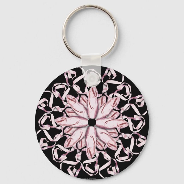 Ballet Mönster (rosa) Nyckelring (Framsida)