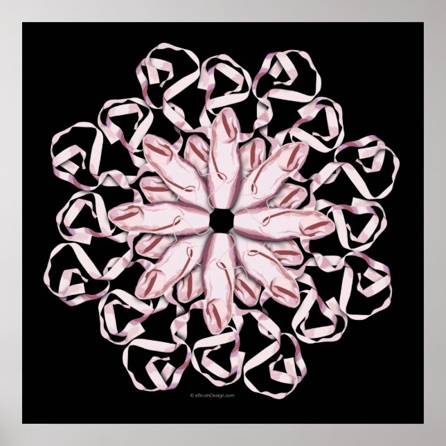 Ballet Mönster (rosa) Poster (Framsidan)