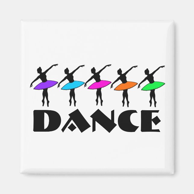 Ballet Neon Ballerinas Dance Teacher Dancer Magnet (Framsidan)