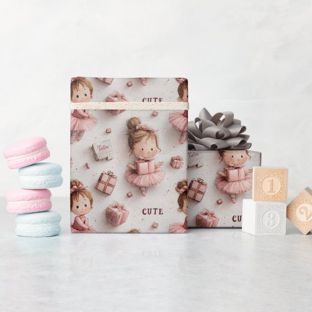 Ballet Party in Blush and Ballet Pink Presentpapper (Baby Shower)
