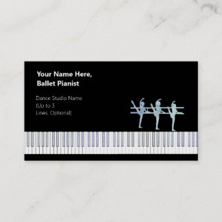 Ballet Pianist Iridescent Blue Var. Glitter Visitkort