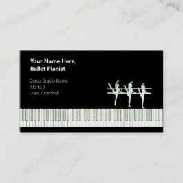 Ballet Pianist Iridescent Grönt Var. Glitter Visitkort