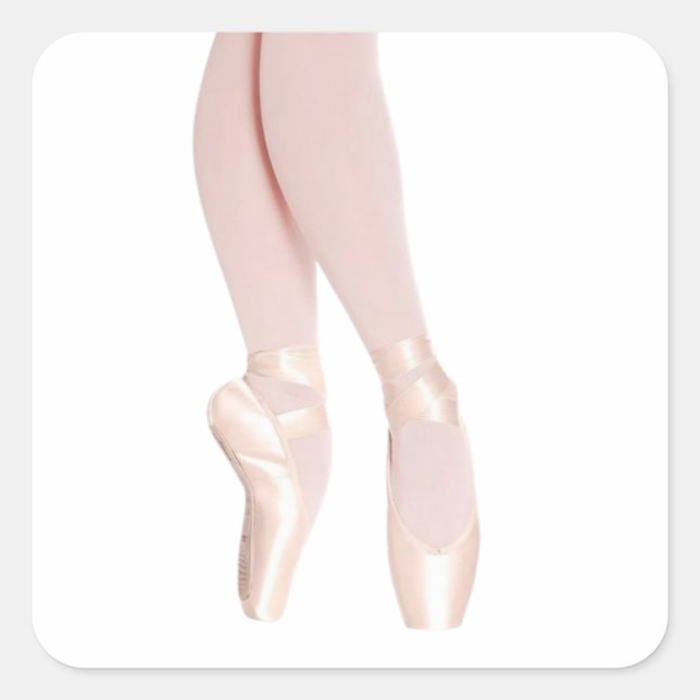 Ballet Point Shoes Fyrkantigt Klistermärke (Framsida)