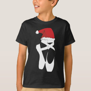 Ballet Pointe Shoe jul Santa Hat T Shirt