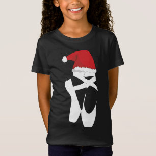 Ballet Pointe Shoe jul Santa Hat T Shirt