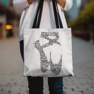 Ballet Pointe Shoe Typography Black and White Tygkasse