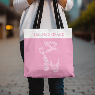 Ballet Pointe Shoe Typography Rosa and White Tygkasse