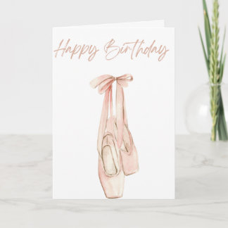 Ballet Pointe Shoes Birthday Kort