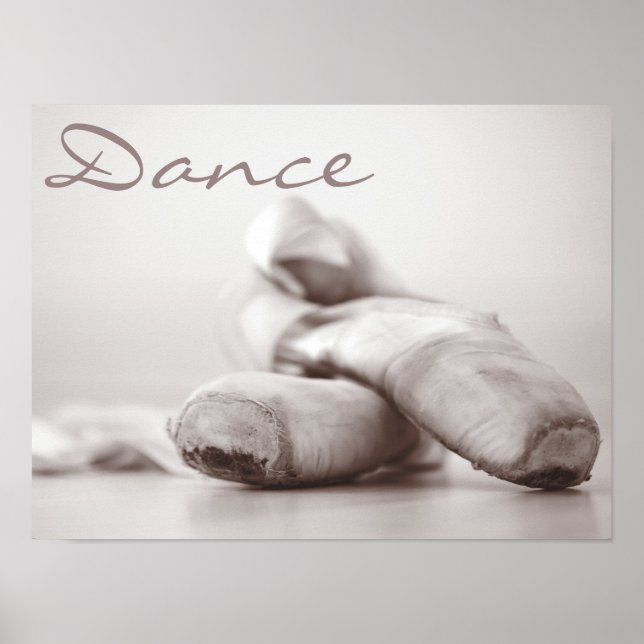 Ballet Pointe Shoes på Dance Golv-mall Poster (Framsidan)