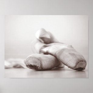 Ballet Pointe Shoes på Dance Golv-mall Poster