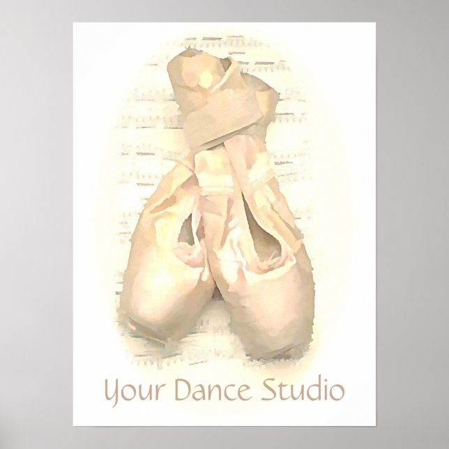 Ballet Pointe Shoes Payed Personlig Poster (Framsidan)