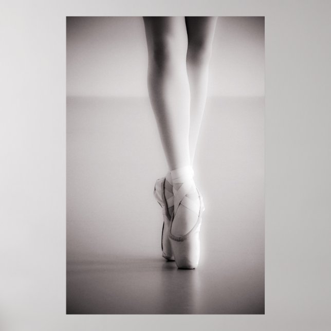 Ballet Pointe Shoes Sepia Dancing Tofflor Poster (Framsidan)