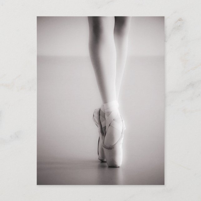 Ballet Pointe Shoes Sepia Dancing Tofflor Vykort (Framsida)