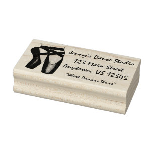 Ballet Pointe Toe Shoes Dance Studio Adress Stämpel