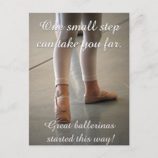 BALLET POSTCARD CUTE BALLERINA DANCER MOTIVATION VYKORT