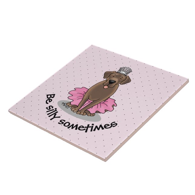 Ballet Princess Chocolate Lab Labrador Retriever Kakelplatta (Sidan)