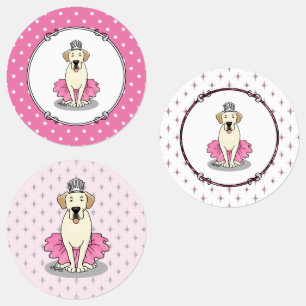Ballet Princess Gul lab Labrador Retriever Hund Klistermärke