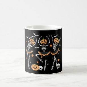 Ballet Pumpkin Skeleton Scary Halloween Magisk Mugg