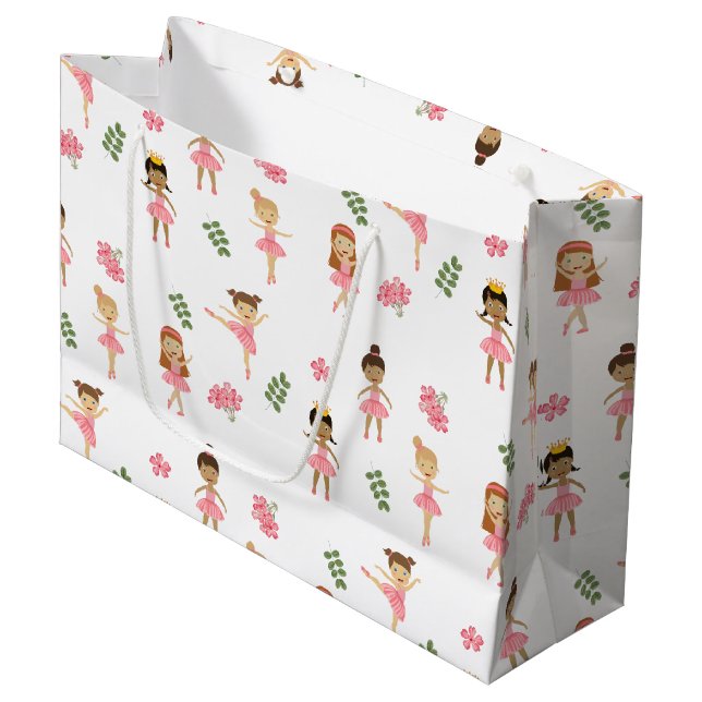 Ballet Rosa Ballerinas Dancing Mönster (Framsidan Vinklad)