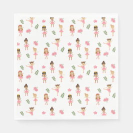 Ballet Rosa Ballerinas Dancing Mönster Pappersservett
