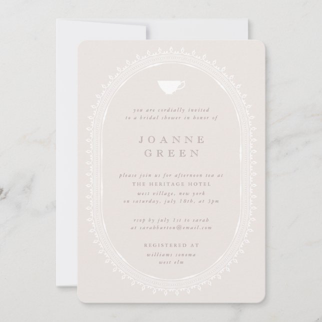 Ballet Rosa eftermiddag Tea Möhippa/Möhippa Inbjudningar (Framsida)