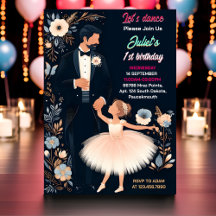 Ballet Rosa Tutu Chic Girls Ballerina 1:a födelsed