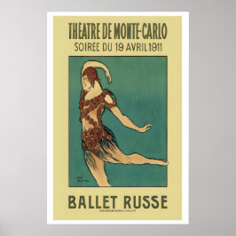 Ballet Russe de Monte Carlo 1911 Paris Frankrike Poster