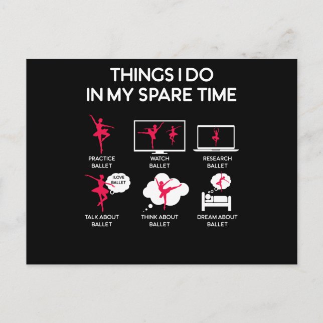 Ballet Sak jag gör i min lediga tid Vykort (Framsida)