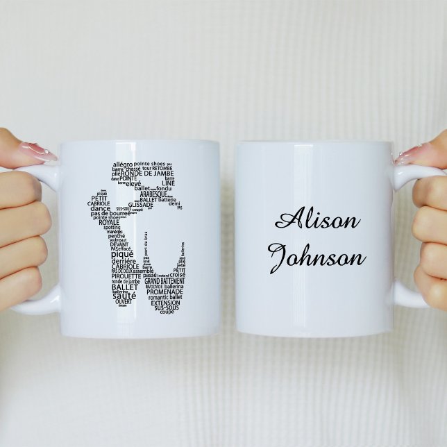 Ballet Shoe Black och White Kaffemugg (Skapare uppladdad)